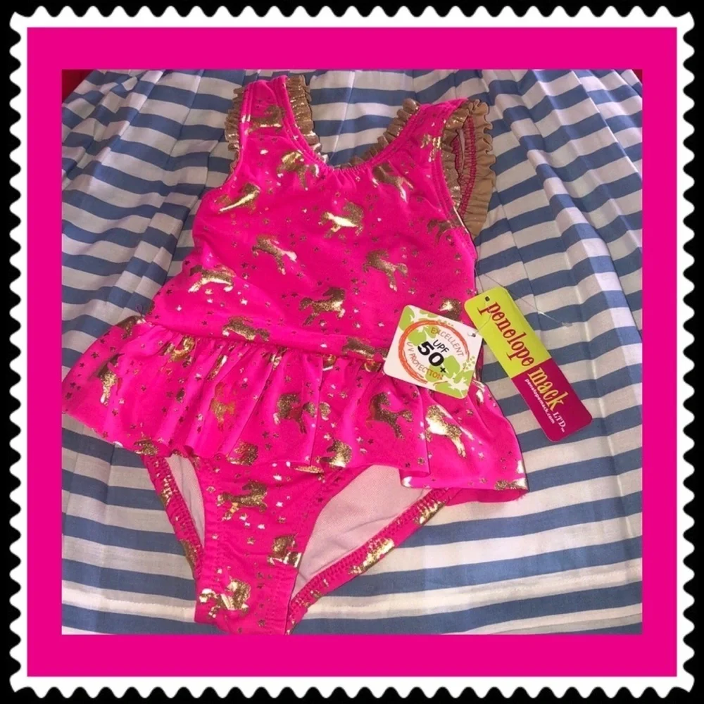 🦄 penelope Mack NWT one piece swim wear size 18M